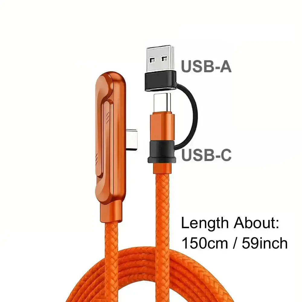 Sideways Phone Charger,Invisible Stand Charging Cable,Built In Phone Stand Charging Cord with Folding Phone Stand 2-in-1 Holder Klick & Snap