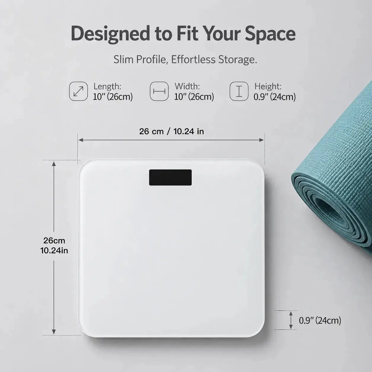 Digital weight scale, high-precision bathroom scale, digital display function, weight scale, bathroom scale, body scale Klick & Snap