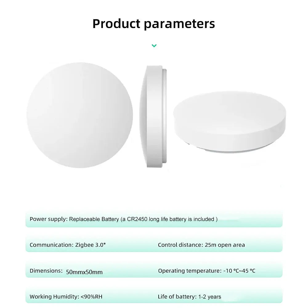 Tuya Zigbee Smart Wireless Scene Button Switch Remoter Multi-scene Linkage Conneting Support Alexa Goolge Home Voice Assitant Klick & Snap