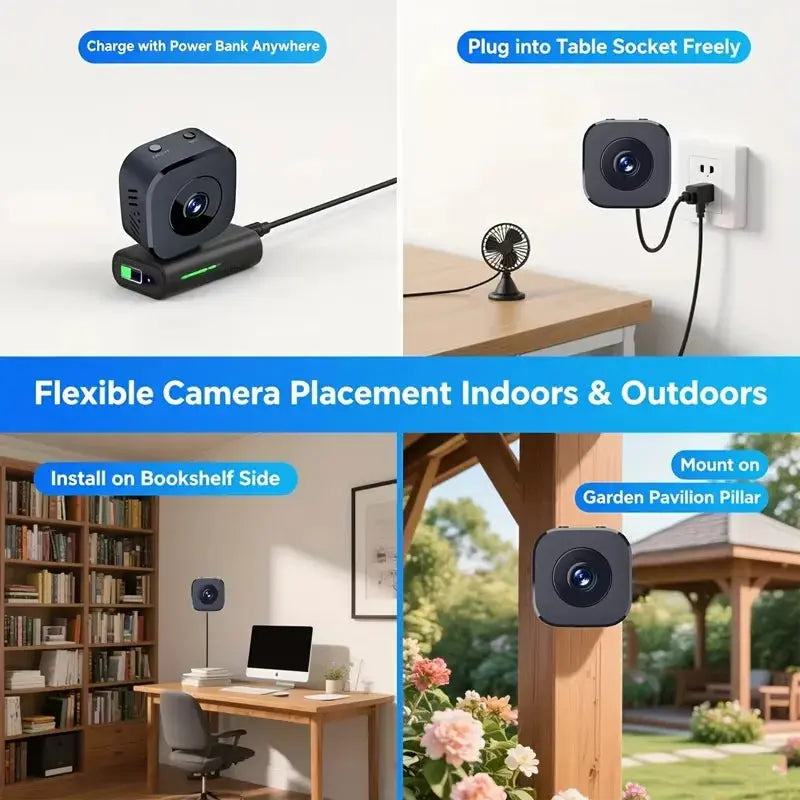 New Mini 6K WiFi Security Camera Full HD Surveillance Cam Two-way Audio Motion Detection Infrared Night Vision Home Monitor Klick & Snap