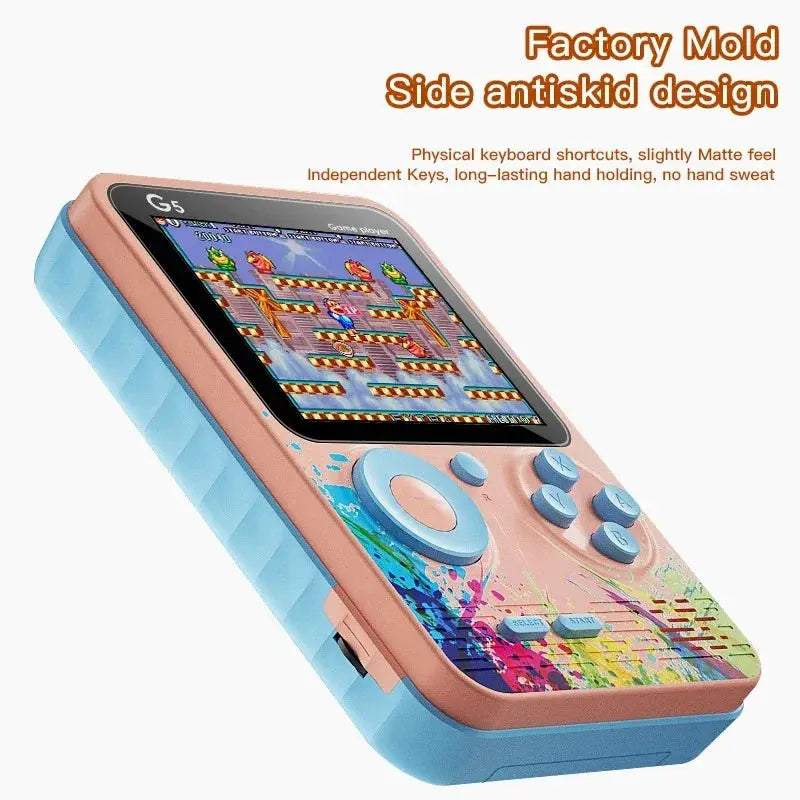 G5 500 In 1 MINI Video Game Handheld Game Players Portable Retro Video Console Boy 8 Bit Color LCD Screen Games Klick & Snap