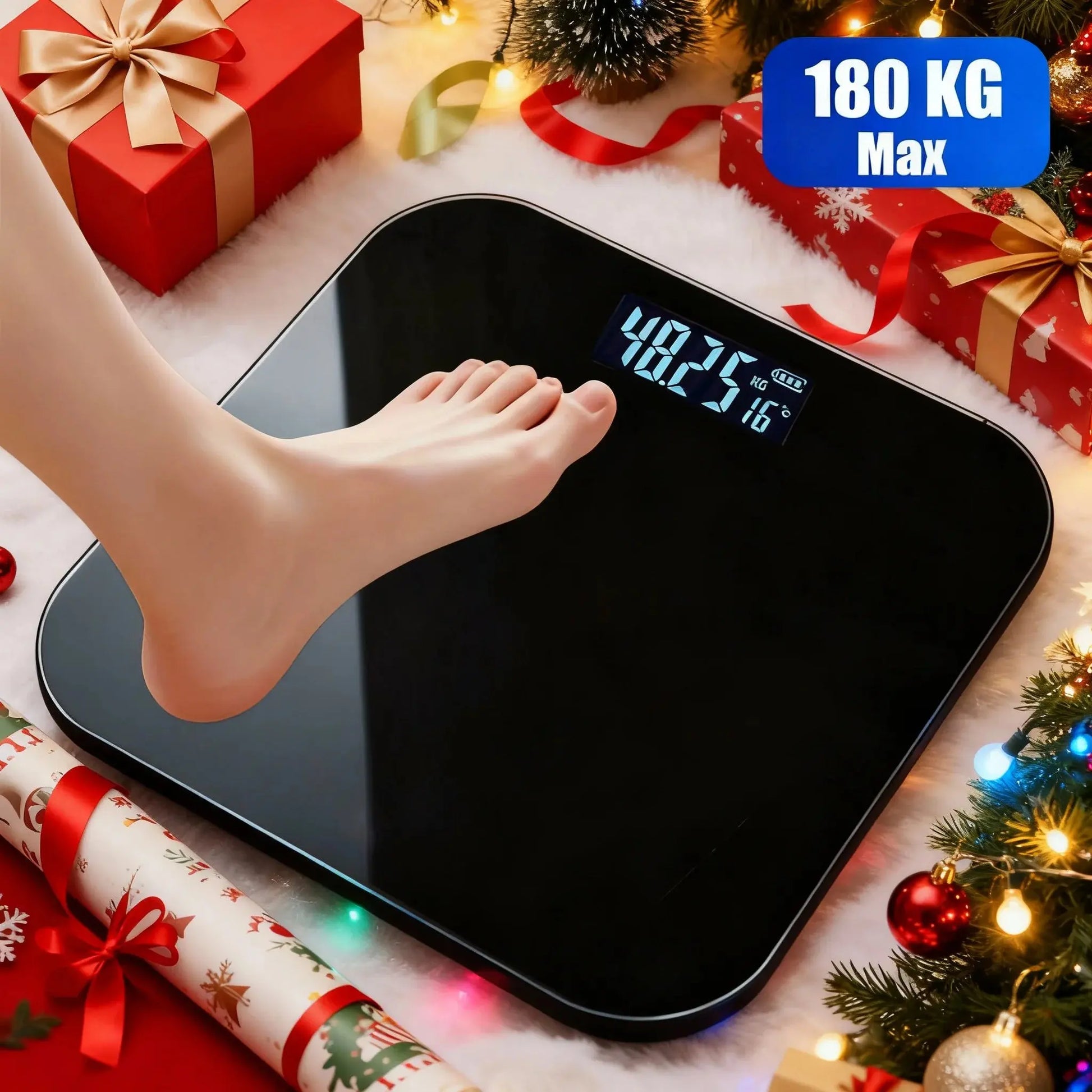 Digital weight scale, high-precision bathroom scale, digital display function, weight scale, bathroom scale, body scale Klick & Snap