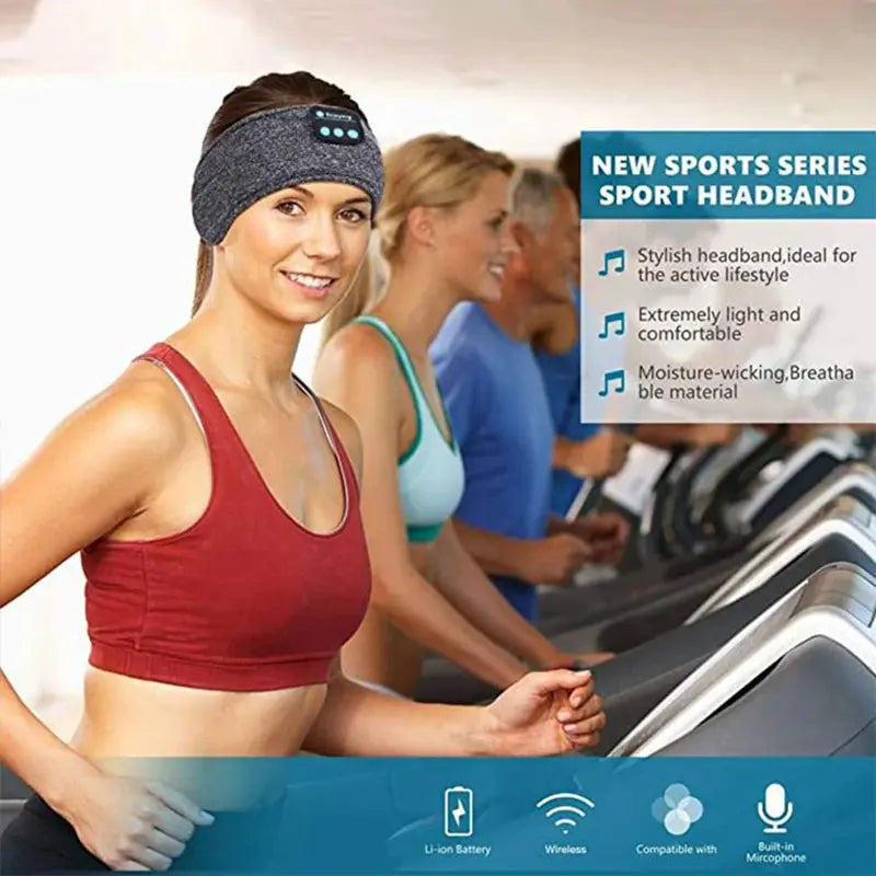 Wireless Bluetooth Music Eye Mask Sports Headband Anti-noise Headphones Talk Running Yoga Music Headwear Wireless Sleep Headphon Klick & Snap