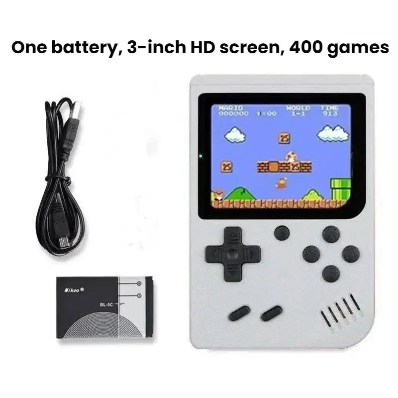 Retro Classic Handheld Game Console 400 Games Rechargeable Portable Mini Game Player Support TV Connection Kids Birthday Gift Klick & Snap