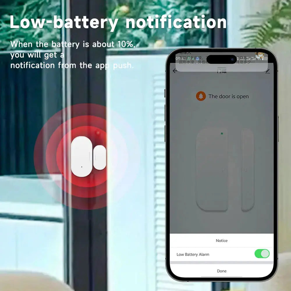 Wireless Zigbee2MQTT 3.0 Door Window Sensor Smart Home Alarm Contact Sensor for Home Security Klick & Snap
