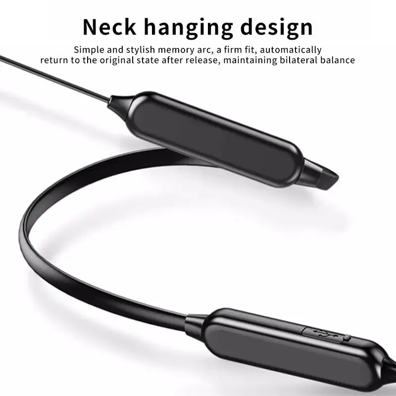 Wireless 9D Bluetooth Headset Neck Hanging Stereo Noise Reduction Universal 5.0 In Ear Sports Headset Microphone For Smart Phone Klick & Snap