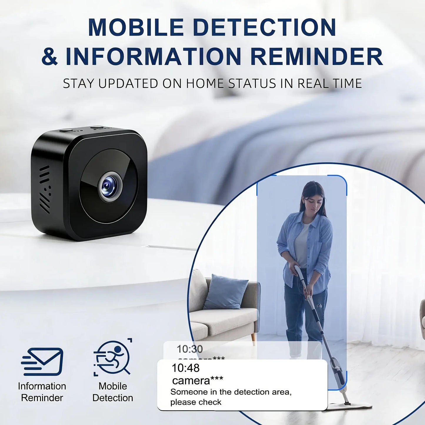 Mini HD Wifi Smart Monitor Surveillance Camera Video Voice DV Recorder Indoor Covert Wireless Security Camera Small Nanny Cam Klick & Snap