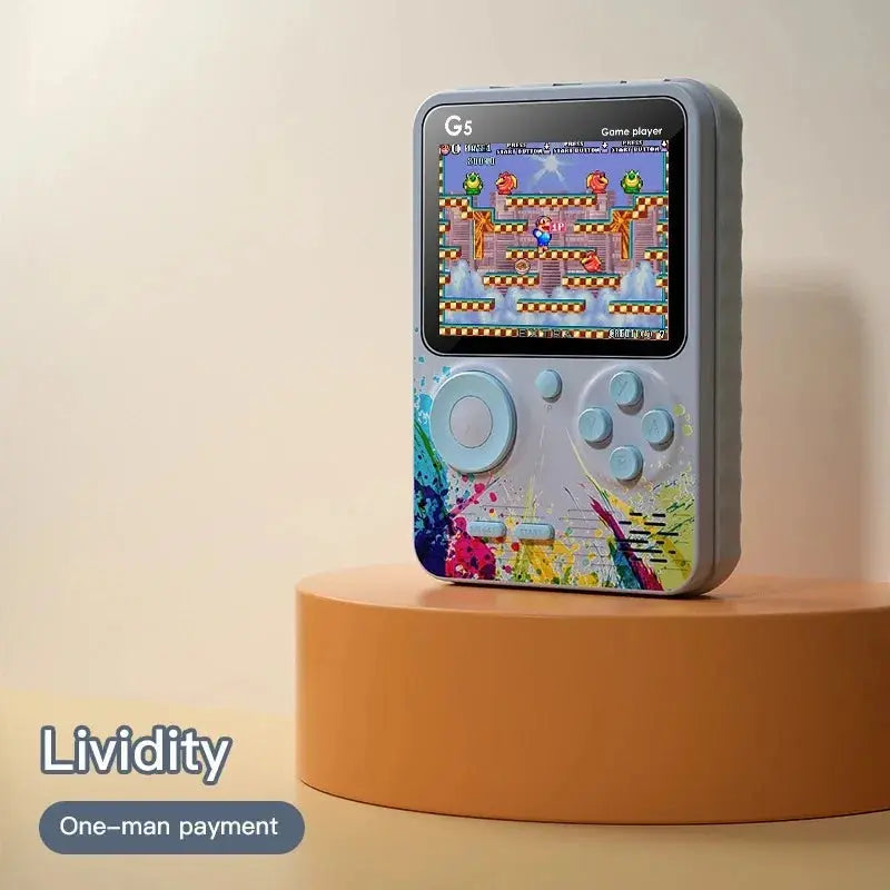 G5 500 In 1 MINI Video Game Handheld Game Players Portable Retro Video Console Boy 8 Bit Color LCD Screen Games Klick & Snap