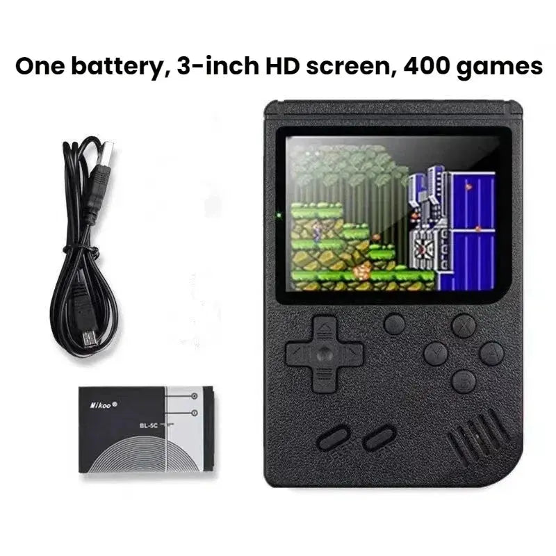 Retro Classic Handheld Game Console 400 Games Rechargeable Portable Mini Game Player Support TV Connection Kids Birthday Gift Klick & Snap
