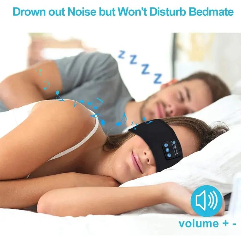 Wireless Bluetooth Music Eye Mask Sports Headband Anti-noise Headphones Talk Running Yoga Music Headwear Wireless Sleep Headphon Klick & Snap