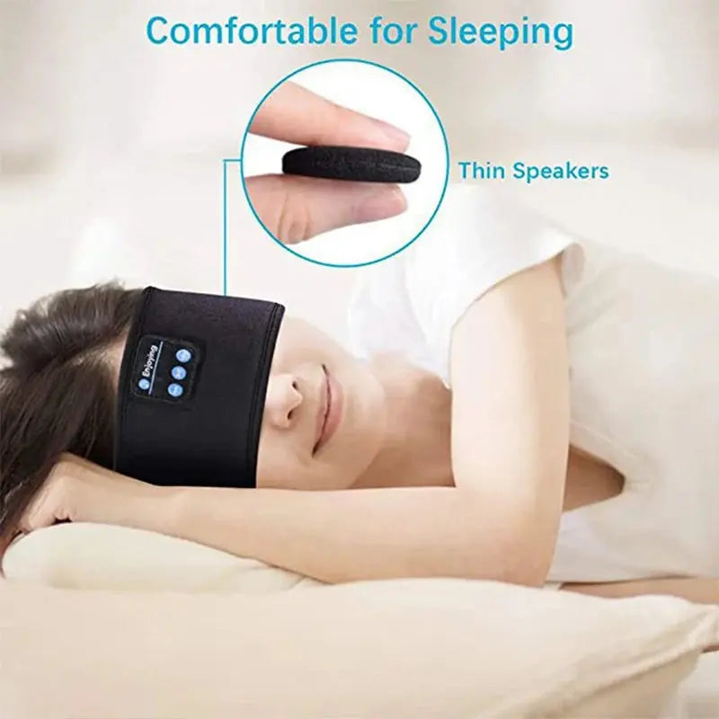 Wireless Bluetooth Music Eye Mask Sports Headband Anti-noise Headphones Talk Running Yoga Music Headwear Wireless Sleep Headphon Klick & Snap