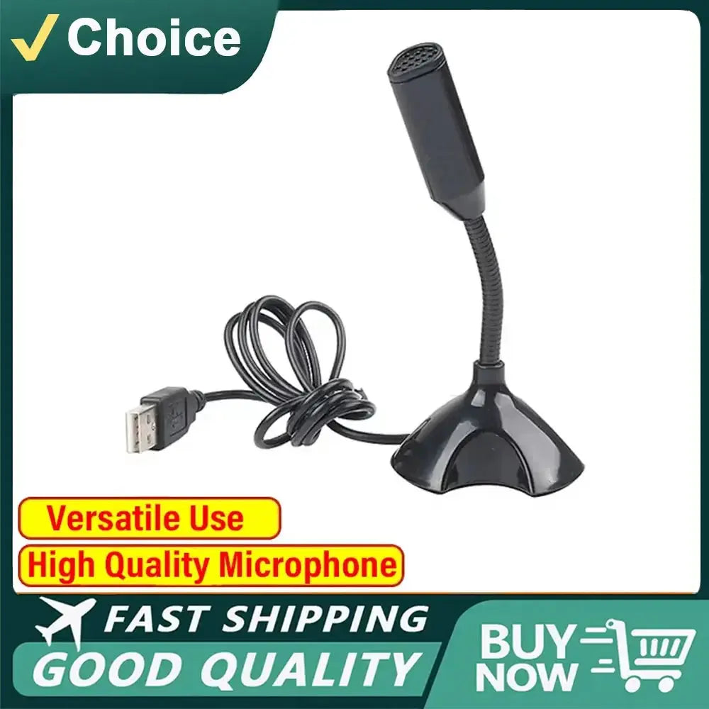 USB Microphone For Laptop And Computers Adjustable Studio Singing Gaming Streaming Mikrofon Stand Mic With Holder Desktop Klick & Snap