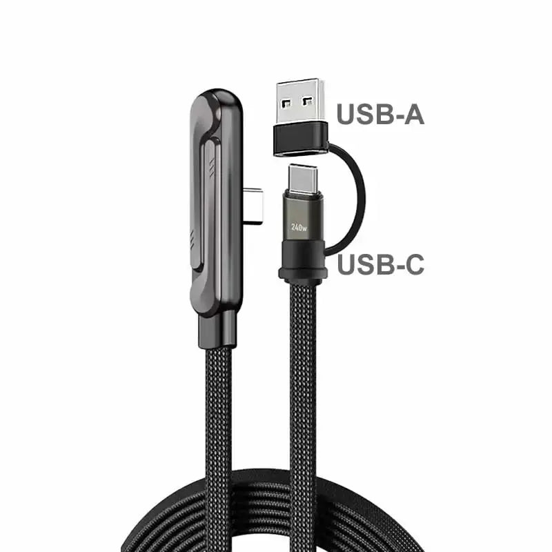 Sideways Phone Charger,Invisible Stand Charging Cable,Built In Phone Stand Charging Cord with Folding Phone Stand 2-in-1 Holder Klick & Snap