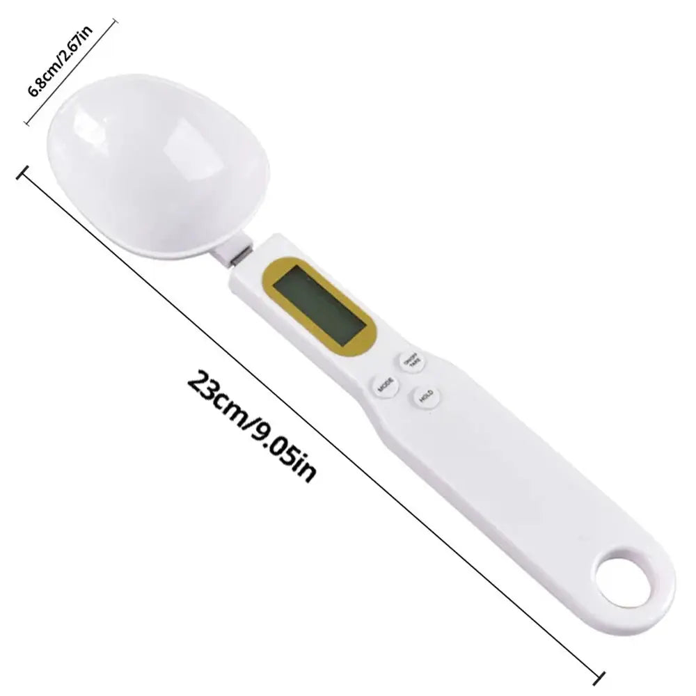500g/0.1g Weight Measuring Spoon Portable LCD Digital Kitchen Scale Electronic Food Measuring Spoon Scale Kitchen Tool for Food Klick & Snap