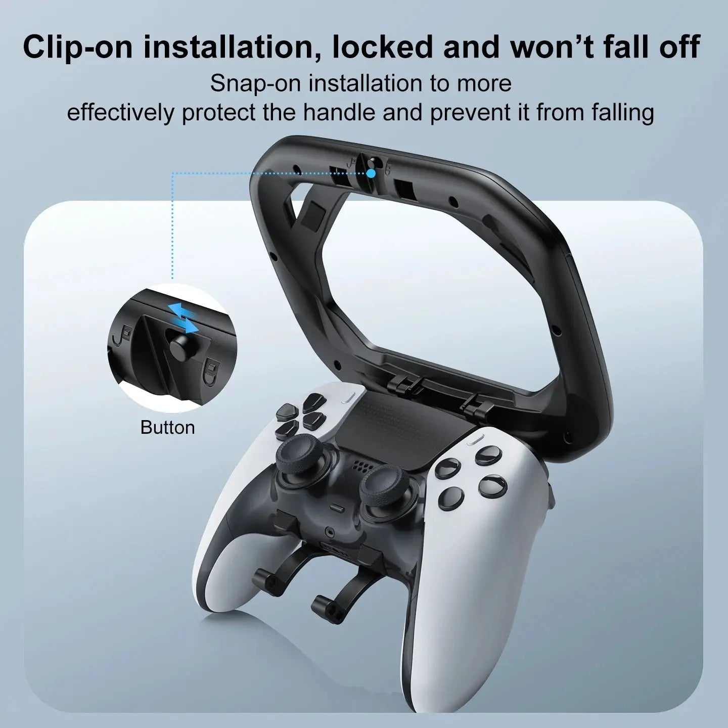 HONCAM Steering Wheel Stand for PS5 and PS5 DualSense Edge Controller with Adjustable Height Bracket for Playstation 5 Klick & Snap
