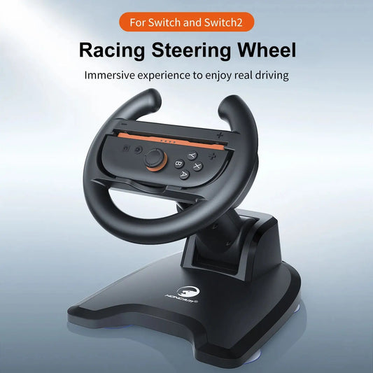 HONCAM Universal Racing Wheel Stand for Switch & Switch2 Joycon Game Wheel Controller with Secure Suction Cup Base for NS2 Acces Klick & Snap