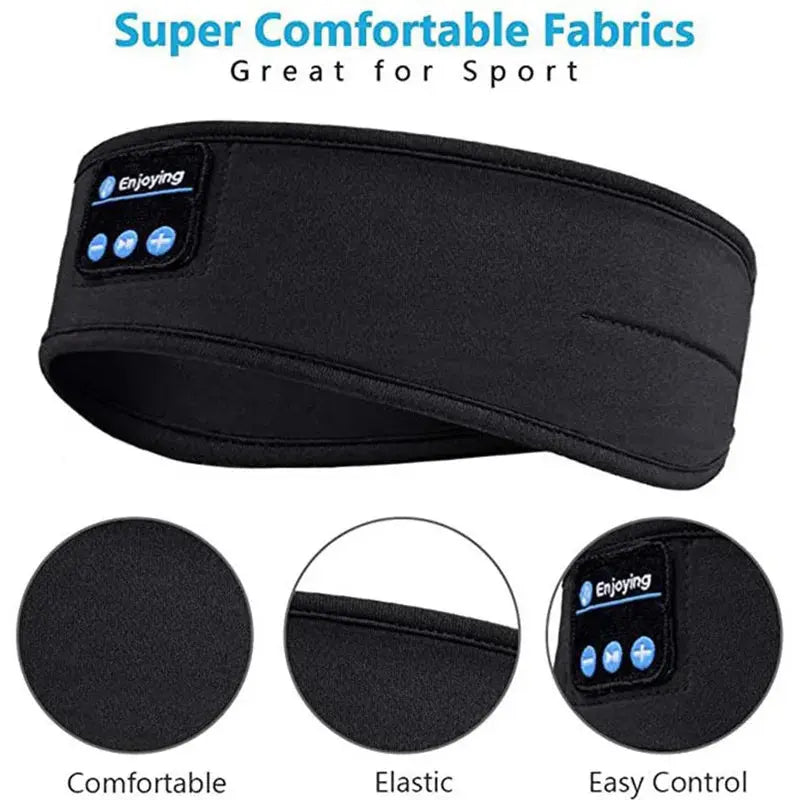 Wireless Bluetooth Music Eye Mask Sports Headband Anti-noise Headphones Talk Running Yoga Music Headwear Wireless Sleep Headphon Klick & Snap