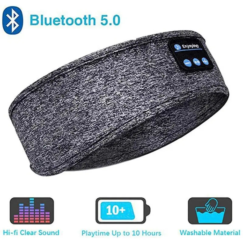 Wireless Bluetooth Music Eye Mask Sports Headband Anti-noise Headphones Talk Running Yoga Music Headwear Wireless Sleep Headphon Klick & Snap