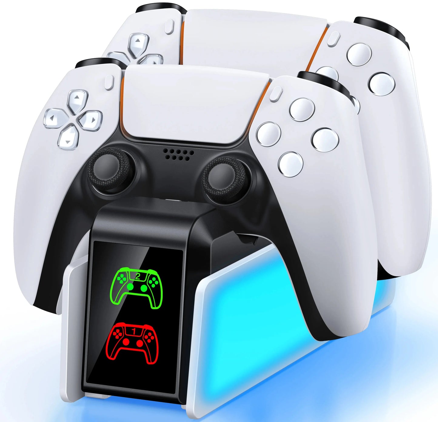 For PS5 Controller Charger DualSense Charging Station Dual Charging Dock Charger Stand for PlayStation5 Wireless Game Controller Klick & Snap