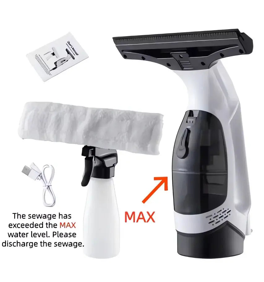 Multifunctional Electric Cordless Window Cleaner Machine White Cordless Rechargeable Automatic Portable Glass Cleaner Tools Klick & Snap