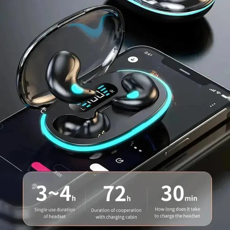 Sleeping Earbuds Wireless Mini Headphones For Work TWS Bluetooth Earphone Stereo Hidden Headsets with Mic HD Call Waterproof X55 Klick & Snap