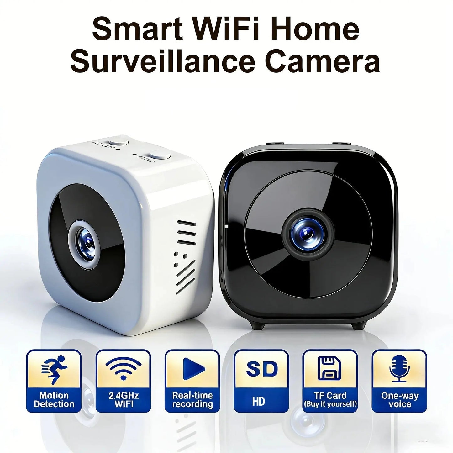 Mini HD Wifi Smart Monitor Surveillance Camera Video Voice DV Recorder Indoor Covert Wireless Security Camera Small Nanny Cam Klick & Snap