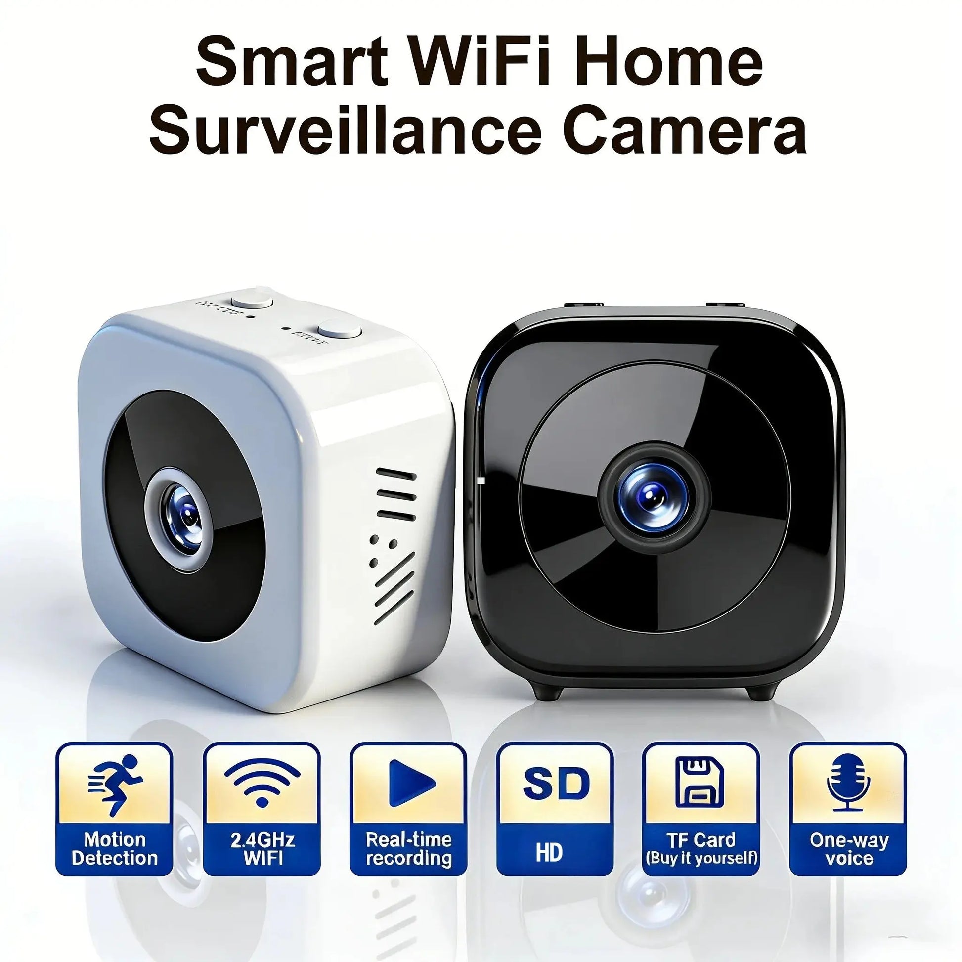 Mini HD Wifi Smart Monitor Surveillance Camera Video Voice DV Recorder Indoor Covert Wireless Security Camera Small Nanny Cam Klick & Snap