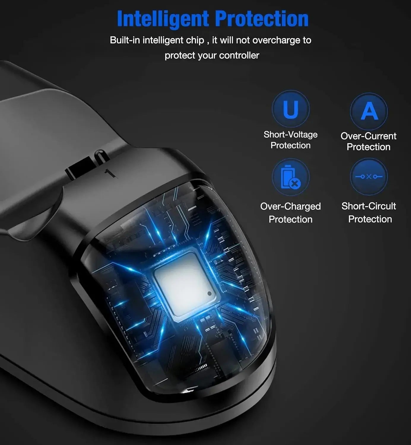 Dual Charging Ports Dock TP4-889 for PS4 with Charging Indicator Light&Overcharge Protection,Wireless Controller Charging Base Klick & Snap