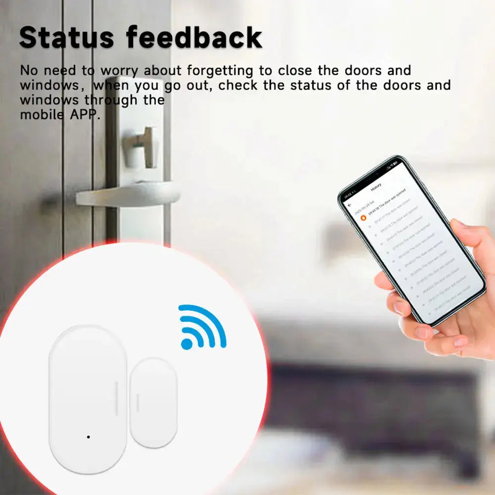 Wireless Zigbee2MQTT 3.0 Door Window Sensor Smart Home Alarm Contact Sensor for Home Security Klick & Snap