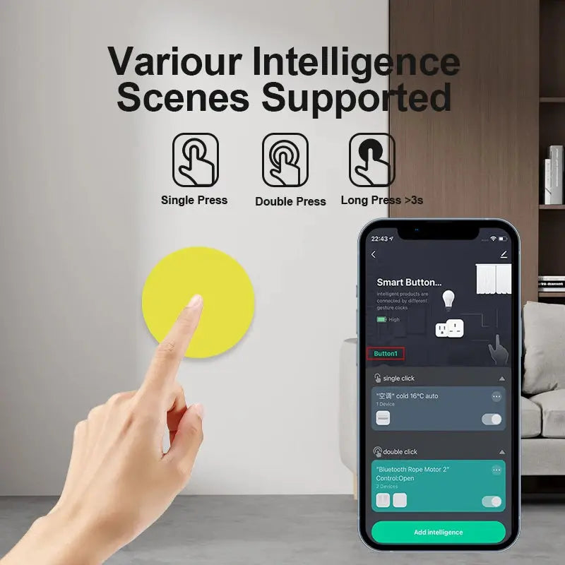 Tuya Zigbee Smart Wireless Scene Button Switch Remoter Multi-scene Linkage Conneting Support Alexa Goolge Home Voice Assitant Klick & Snap