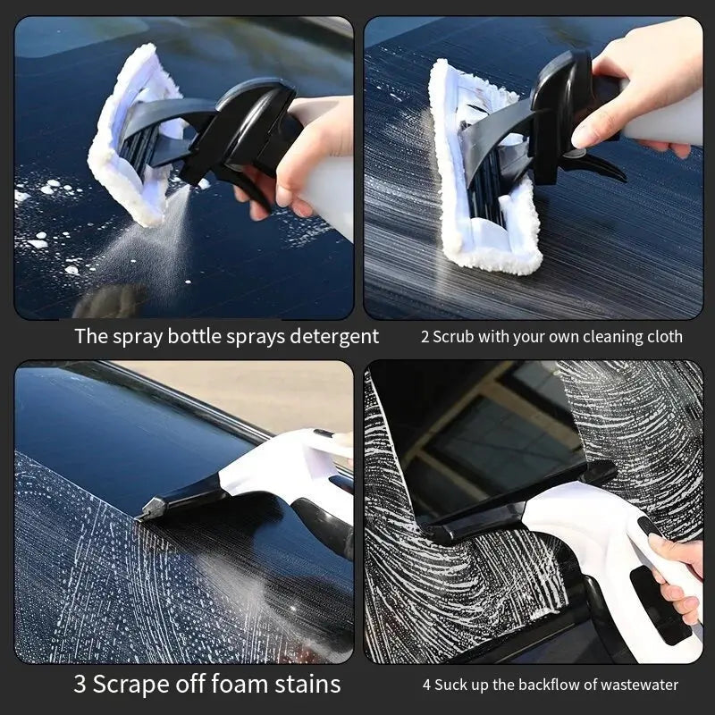 Multifunctional Electric Cordless Window Cleaner Machine White Cordless Rechargeable Automatic Portable Glass Cleaner Tools Klick & Snap