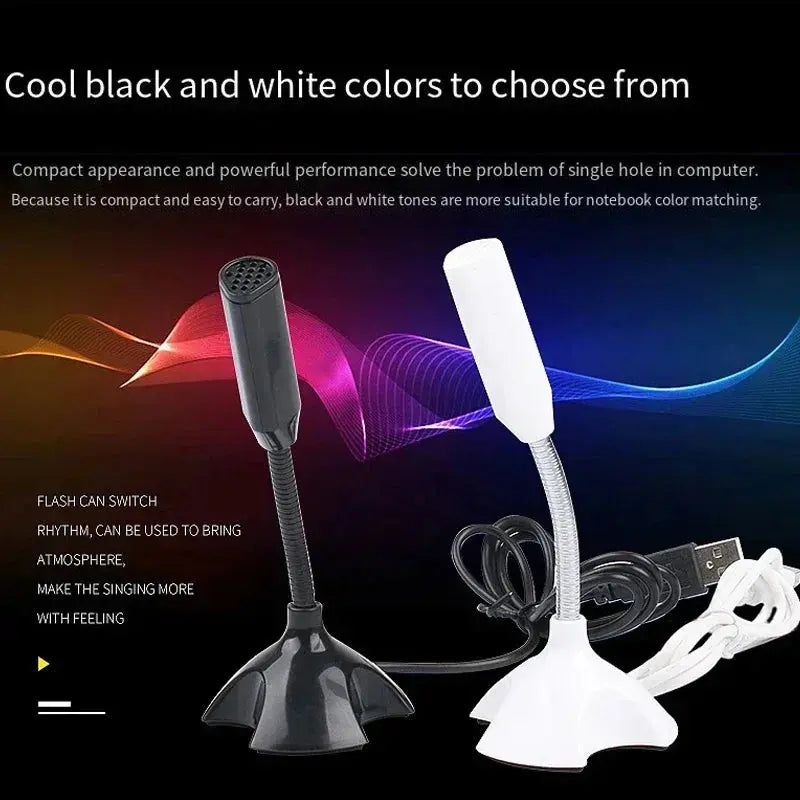USB Microphone For Laptop And Computers Adjustable Studio Singing Gaming Streaming Mikrofon Stand Mic With Holder Desktop Klick & Snap