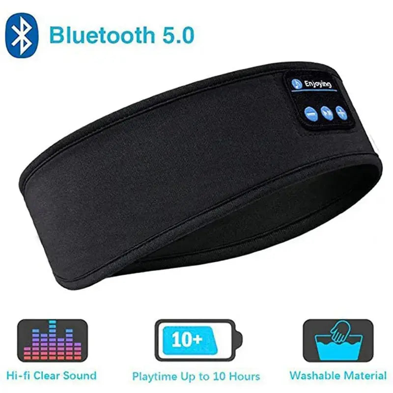 Wireless Bluetooth Music Eye Mask Sports Headband Anti-noise Headphones Talk Running Yoga Music Headwear Wireless Sleep Headphon Klick & Snap
