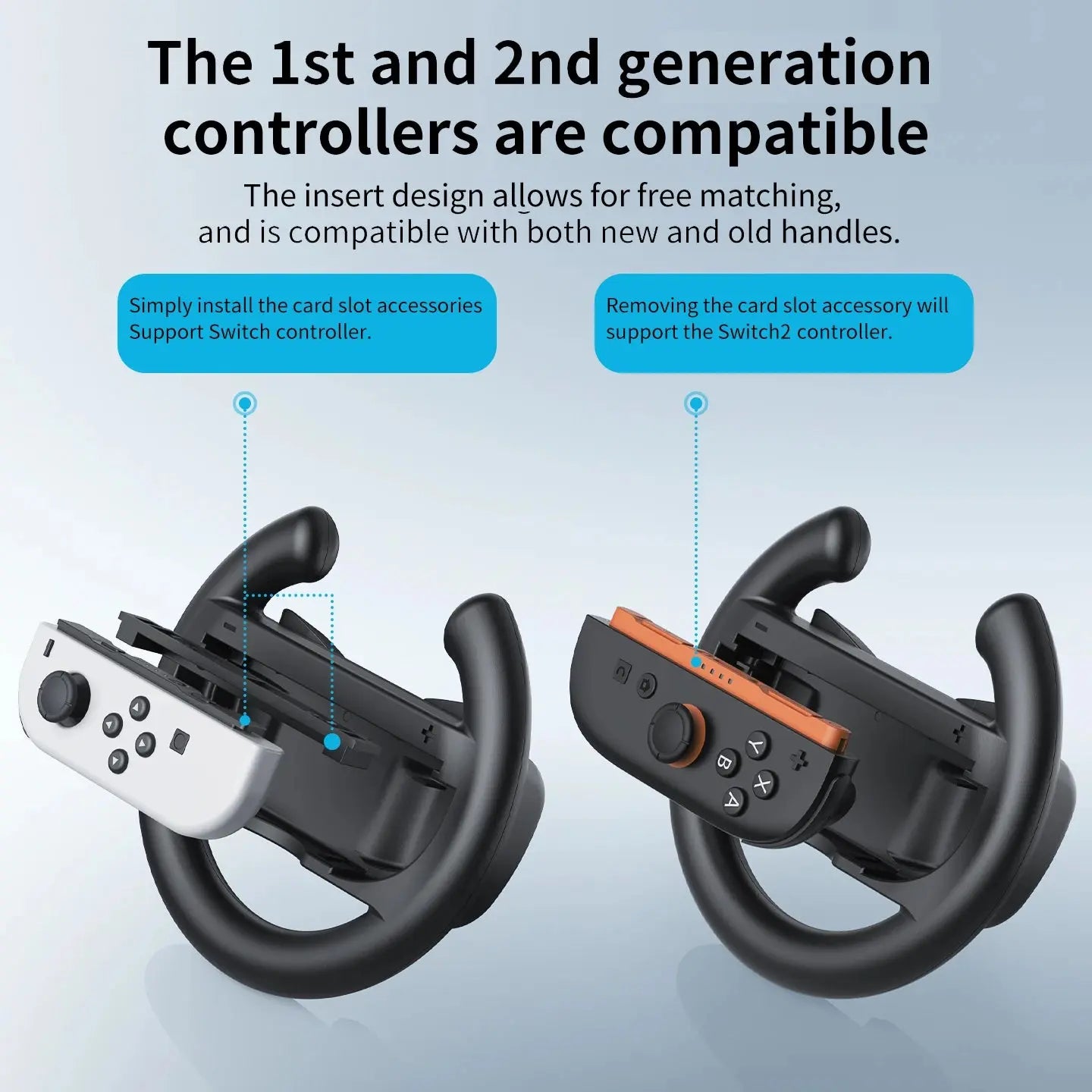 HONCAM Universal Racing Wheel Stand for Switch & Switch2 Joycon Game Wheel Controller with Secure Suction Cup Base for NS2 Acces Klick & Snap