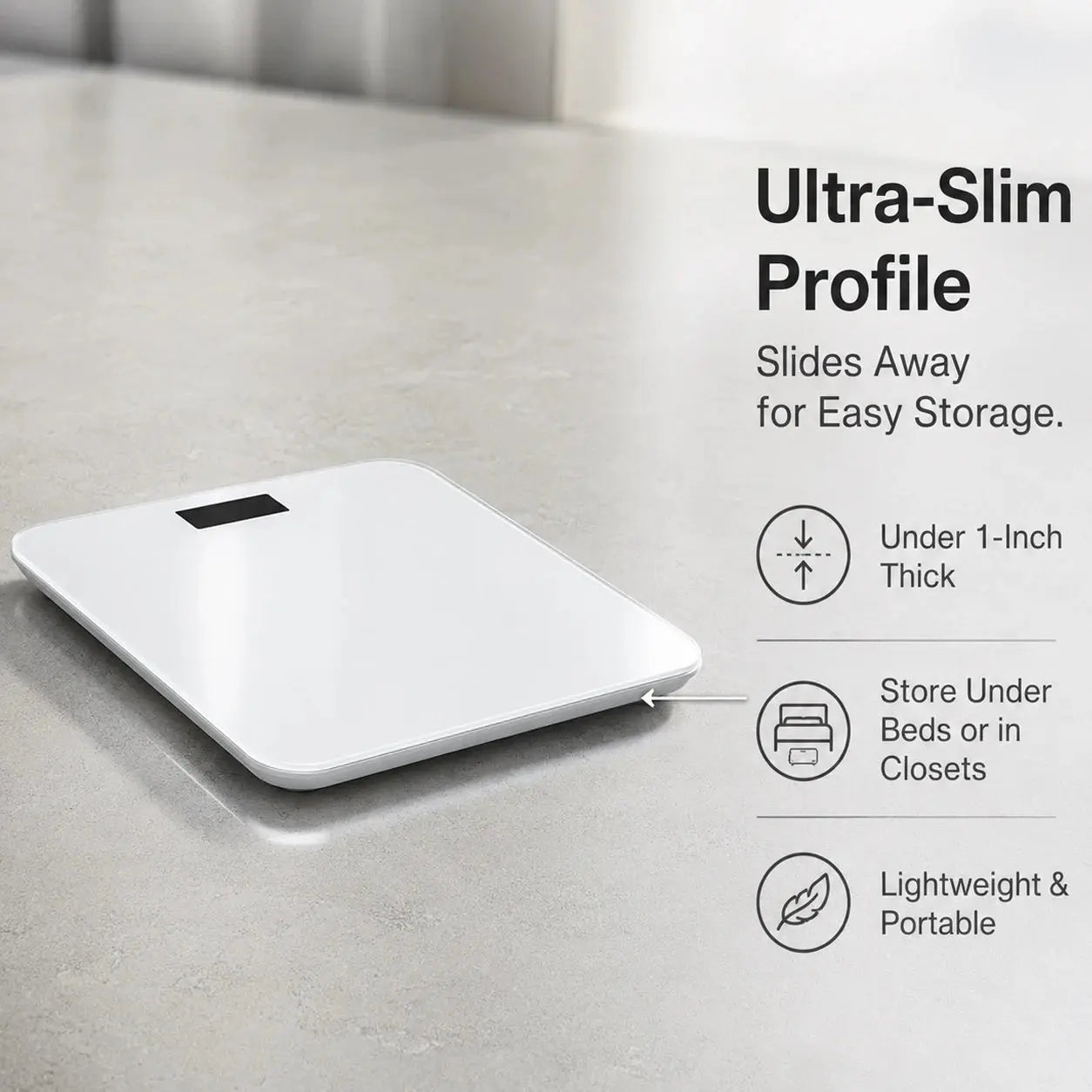 Digital weight scale, high-precision bathroom scale, digital display function, weight scale, bathroom scale, body scale Klick & Snap