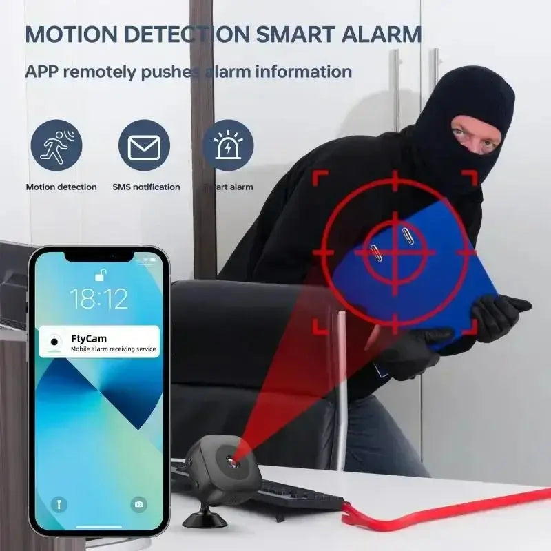 New Mini 6K WiFi Security Camera Full HD Surveillance Cam Two-way Audio Motion Detection Infrared Night Vision Home Monitor Klick & Snap