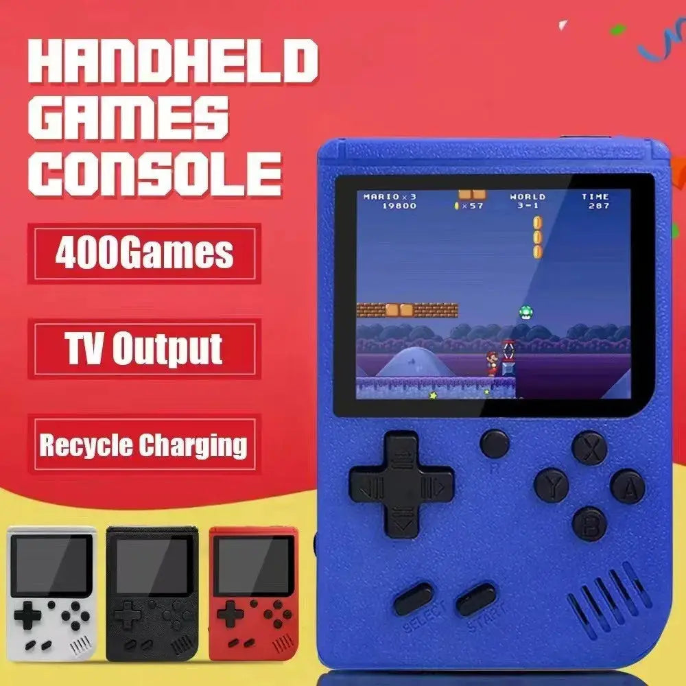 Retro Classic Handheld Game Console 400 Games Rechargeable Portable Mini Game Player Support TV Connection Kids Birthday Gift Klick & Snap