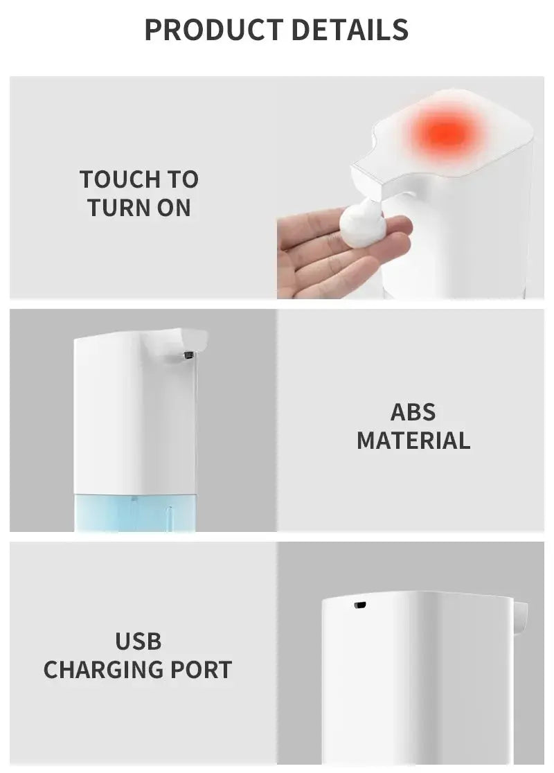Automatic Foaming Soap Dispenser Touchless Induction Hand Washer Smart Soap Dispenser for Home Hotel Bathroom Klick & Snap