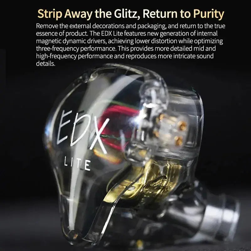 KZ EDX Lite HIFI Bass Earphones Stereo Music Earbuds In Ear Monitor Stage Live Headphones Gaming Sports Headset Klick & Snap