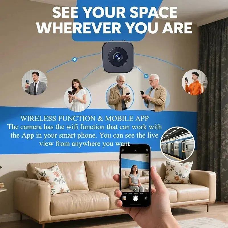 New Mini 6K WiFi Security Camera Full HD Surveillance Cam Two-way Audio Motion Detection Infrared Night Vision Home Monitor Klick & Snap