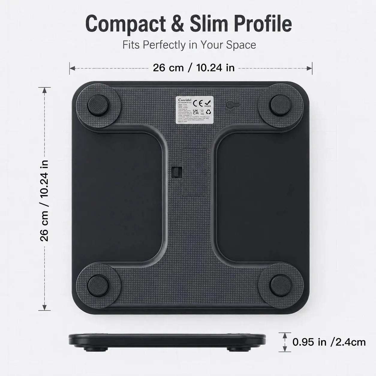 Digital weight scale, high-precision bathroom scale, digital display function, weight scale, bathroom scale, body scale Klick & Snap