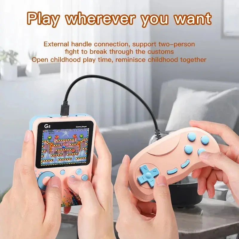 G5 500 In 1 MINI Video Game Handheld Game Players Portable Retro Video Console Boy 8 Bit Color LCD Screen Games Klick & Snap