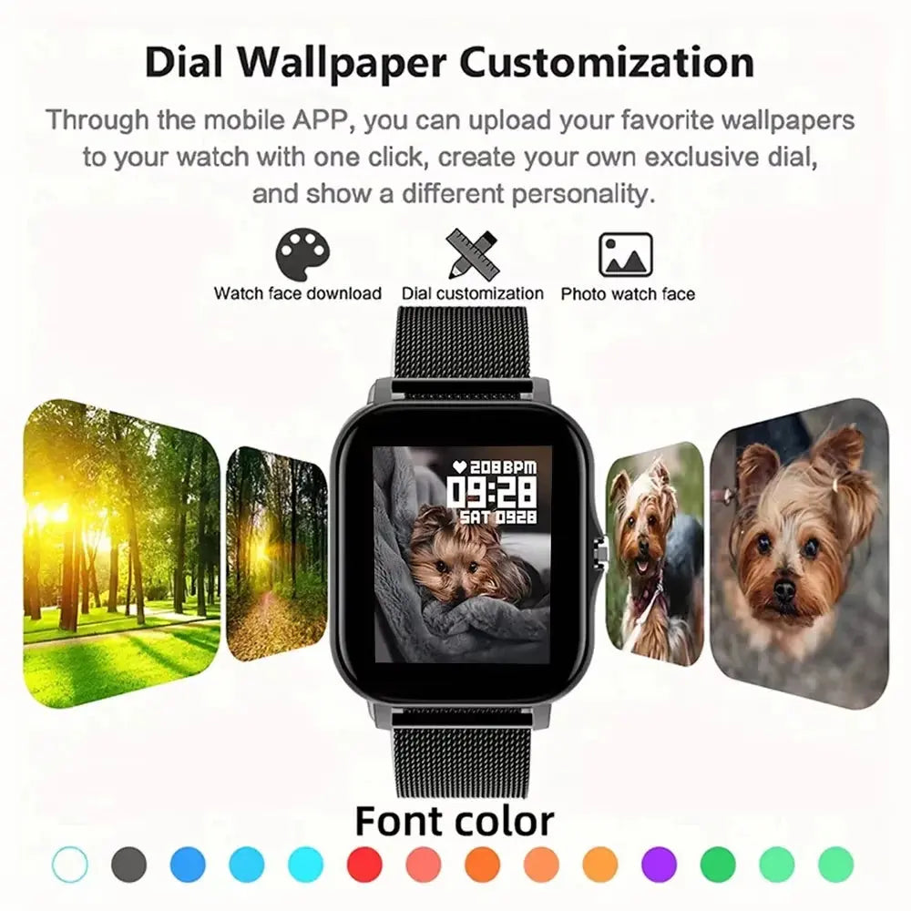 LAXASFIT 2025 New Smart Watch for Men Women Gift Full Touch Screen Sports Fitness Watch Bluetooth Call Digital Smartwatch Klick & Snap