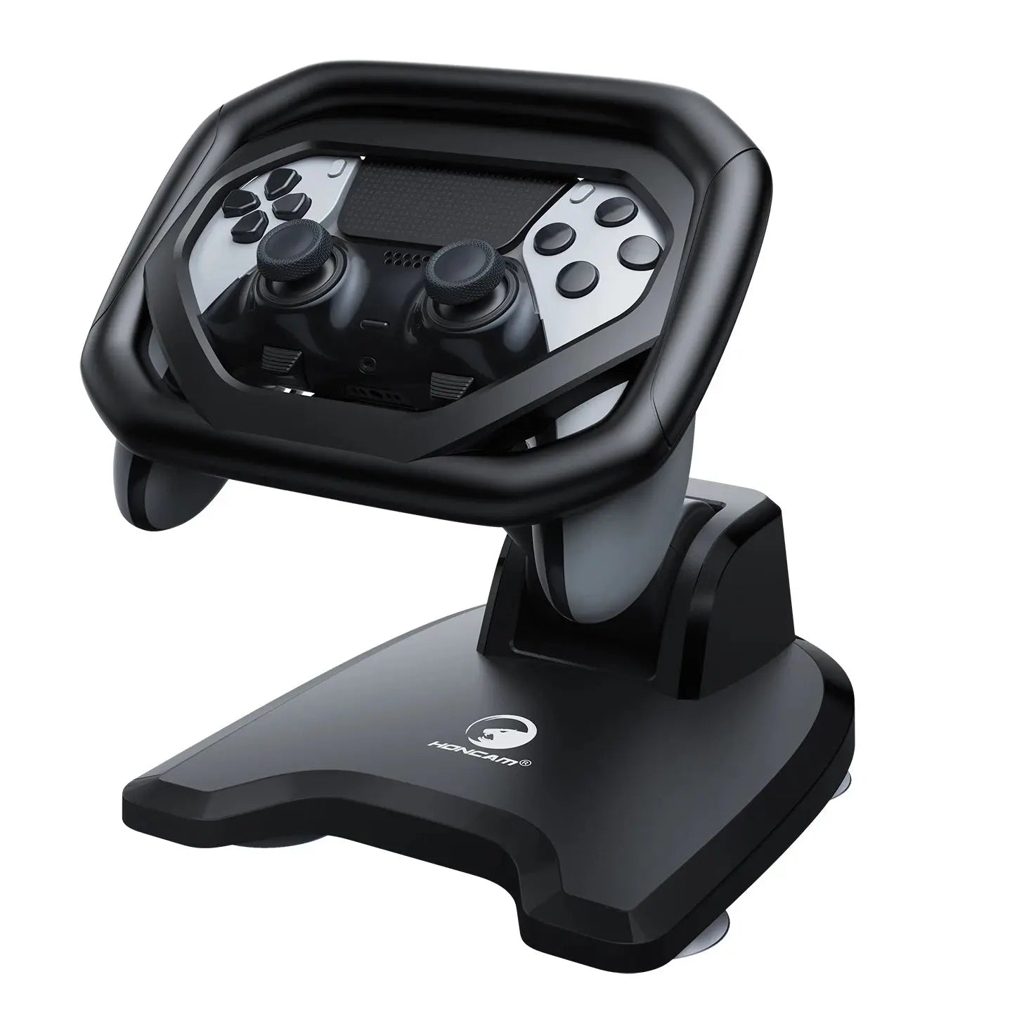 HONCAM Steering Wheel Stand for PS5 and PS5 DualSense Edge Controller with Adjustable Height Bracket for Playstation 5 Klick & Snap