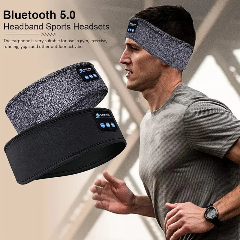 Wireless Bluetooth Music Eye Mask Sports Headband Anti-noise Headphones Talk Running Yoga Music Headwear Wireless Sleep Headphon Klick & Snap