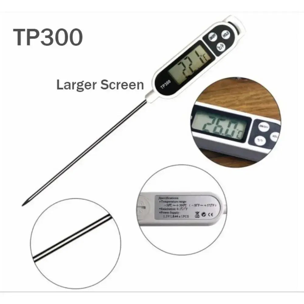 Food Thermometer TP300 Digital Kitchen Water Oil Thermometer for Meat Cooking Food Probe BBQ Electronic Oven Kitchen Tools Klick & Snap