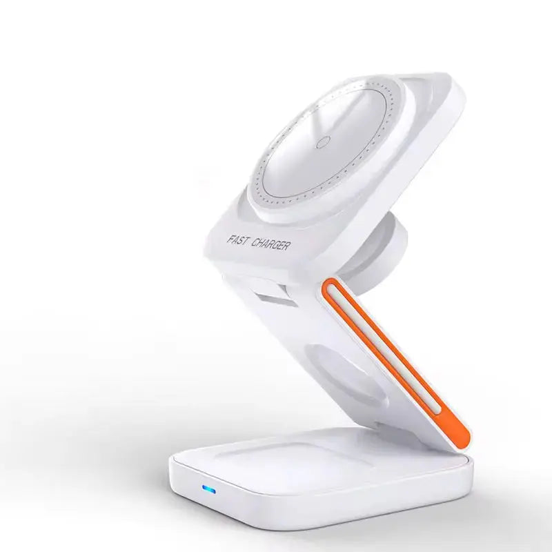 3 in 1 Foldable Charging Station Fast Magnetic Wireless Charger Stand for iPhone 17 16 15 14 13 12 Apple Watch 8 7 6 Airpods Pro Klick & Snap