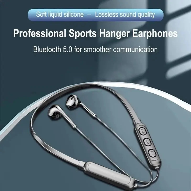 Wireless 9D Bluetooth Headset Neck Hanging Stereo Noise Reduction Universal 5.0 In Ear Sports Headset Microphone For Smart Phone Klick & Snap